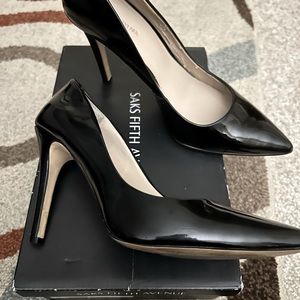 Black Leather Patent Pumps